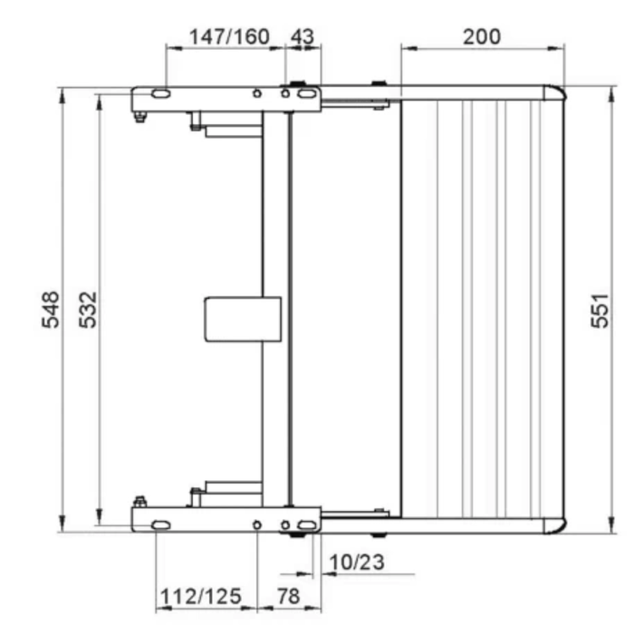 Thule Manual Single Drop Down Step V10 - 551mm Wide