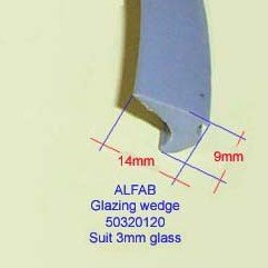 Millard/Alfab Glazing Rubber Wedge Per Metre