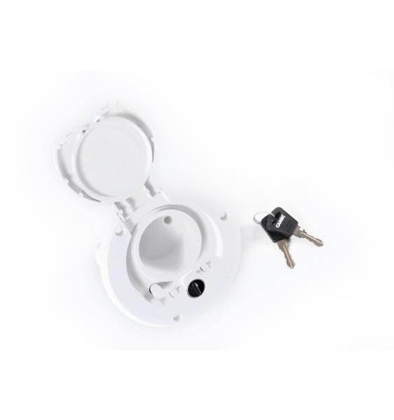 Camec Lockable Water Filler L/H Hinge White One Key Compatible
