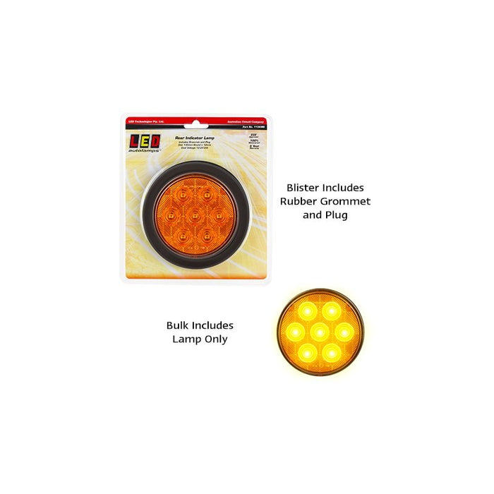LED Autolamps 113 Series 12-24V LED Combo Lamp Round Rear Indicator Amber With Plug/Grommet