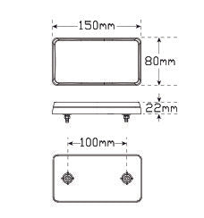 LED Autolamps 151 Series 12V Combination Lamp Stop/Tail/Ind/ Ref - Twin Pack