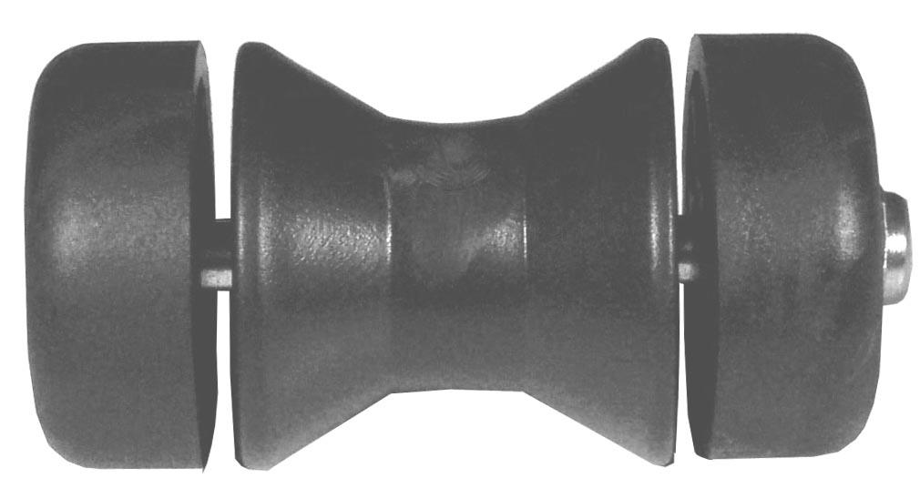 Dunbier Bow Roller Poly Black With End Caps Suit 75mm Winch Carrier