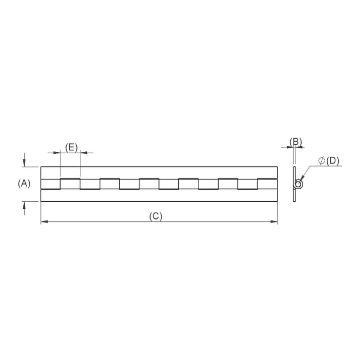 Ues Galvanised Continous Hinge Width 25mm