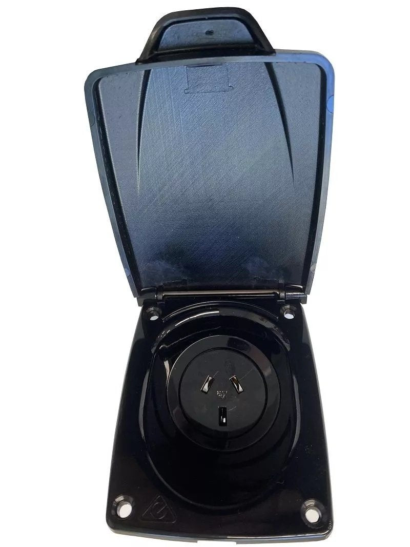 CMS 10AMP Outlet Double Pole Autoswitch Socket Black. JOL10BK
