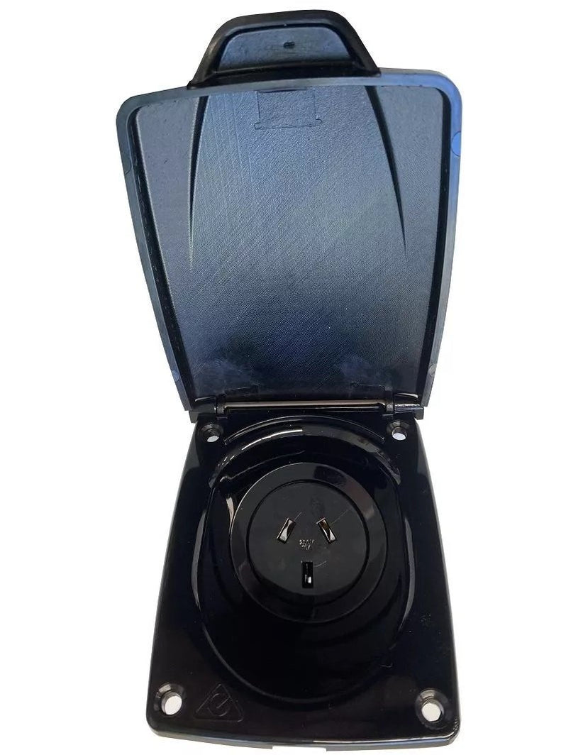 Cms Outlets CMS 10AMP Outlet Double Pole Autoswitch Socket Black. JOL10BK