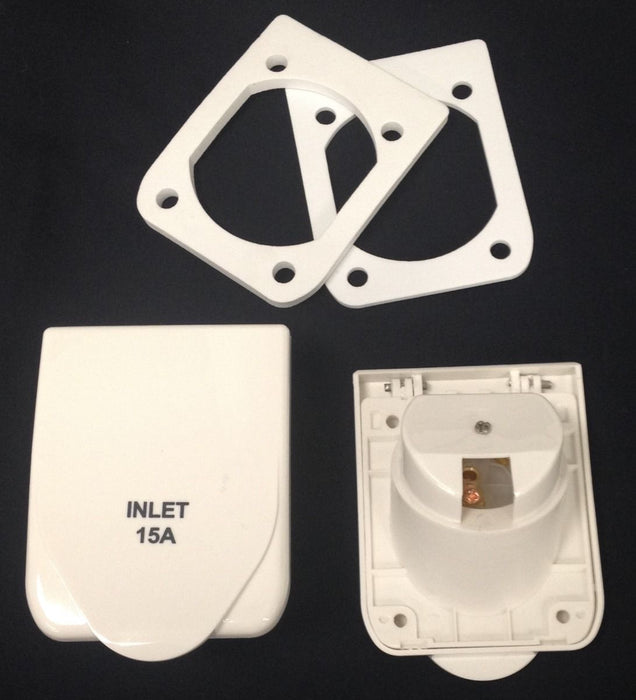 15A Power Inlet Socket - White .Il15