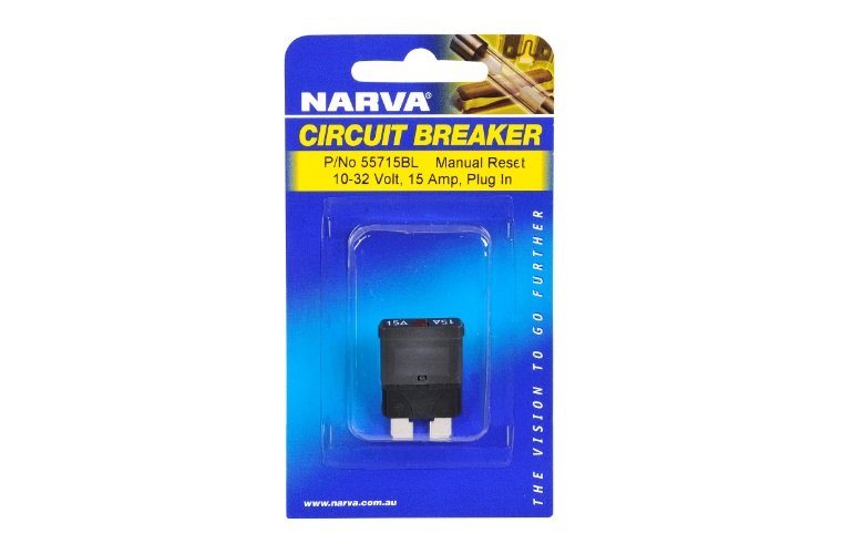 Narva 15A Blue Manual Resetting Circuit Breaker