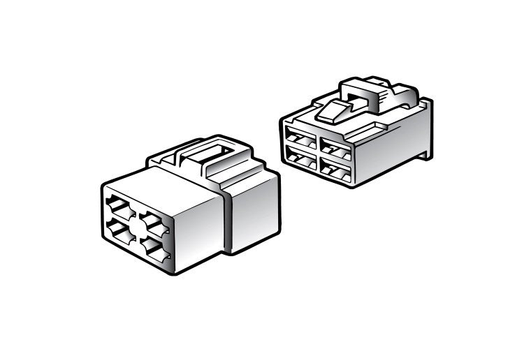 Narva 4 Way Male Quick Connector Housing - 2 Pack