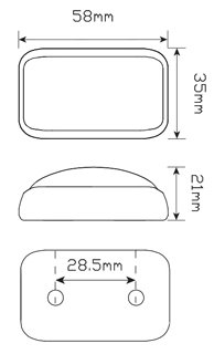 LED Autolamps 58 Series 12-24V Front End Outline Marker - White