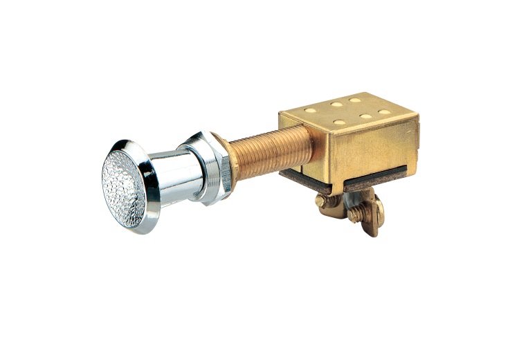 Marine Boat 3-Position Push Pull Switch (Off-On-On) With Brass Nut - Threaded