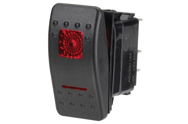 Narva Illuminated Off/On Sealed Rocker Switch Red - 20A At 12V Only