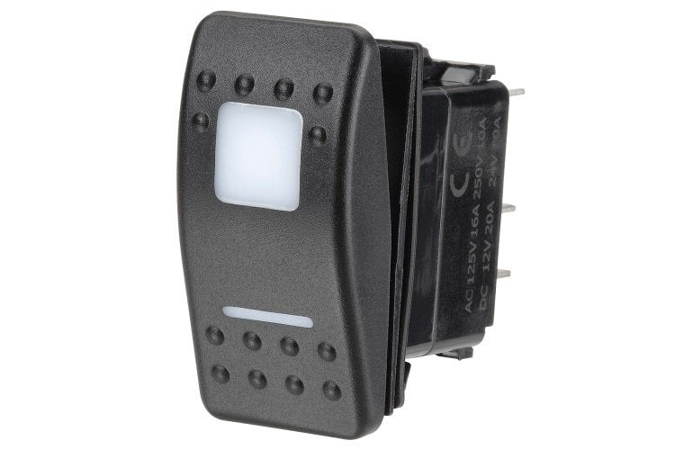 Narva Illuminated Momentary(On)/Off/Mom(On) Sealed Rocker Switch Blue