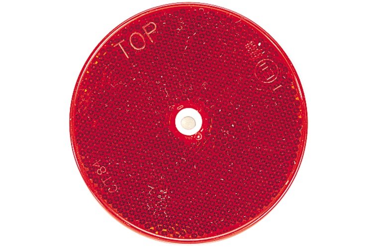 Narva Reflector Red 80mm With Central Fixing Hole - Twin Pack