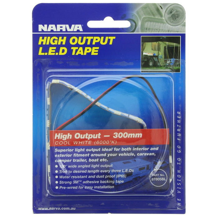 Narva 12V High Output LED Strip Tape Cool Wh 6000K - 300mm