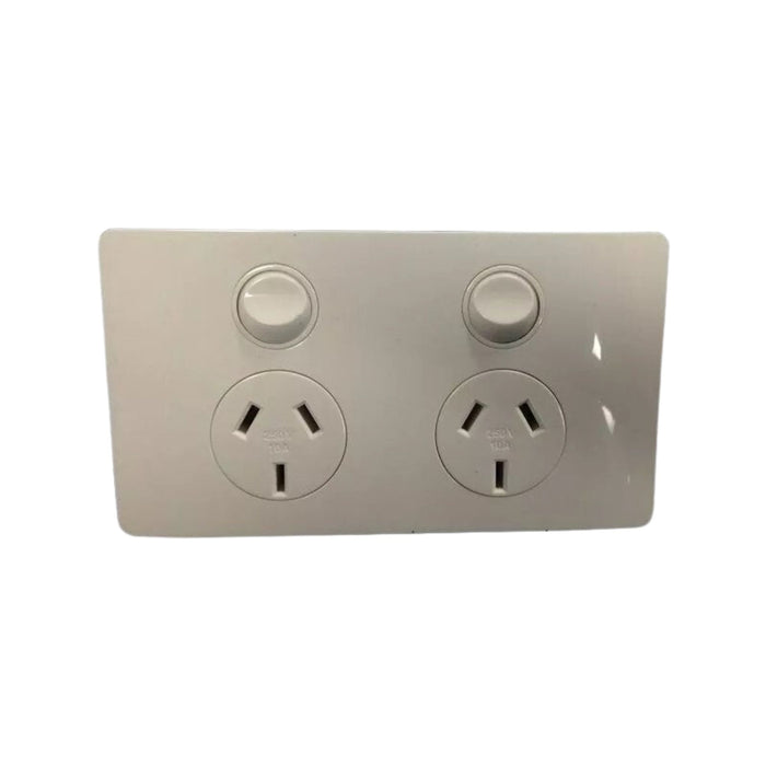 CMS Power Outlet Double Natural White. J17.2NW