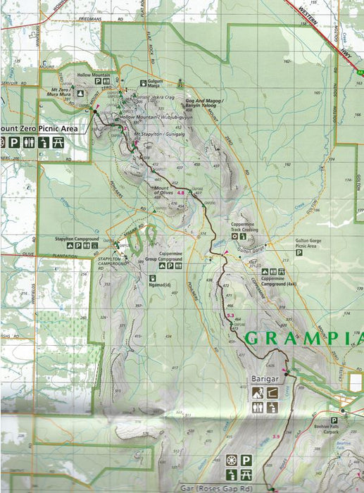 Parks Victoria Grampians Peak Trail North Map