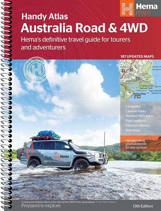 Hema Australia Road & 4WD Handy Atlas 13th Edition Spiral Bound