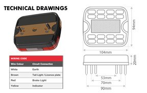 Whitevision CRL10 Ser 9-33V LED Combination Trailer Lamp