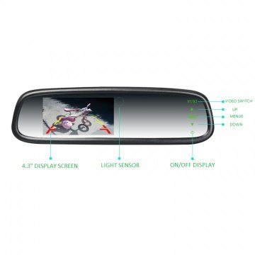 Carvision 4.3" Auto Brightness Replacement Mirror