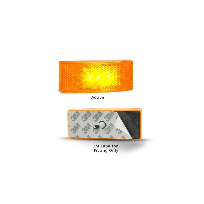 LED Autolamps 38 Series 12-24V LED Front End Outline Marker 3M Tape Fit - Amber