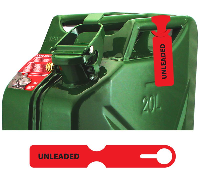 Fuel Can ID Tag - Unleaded Red