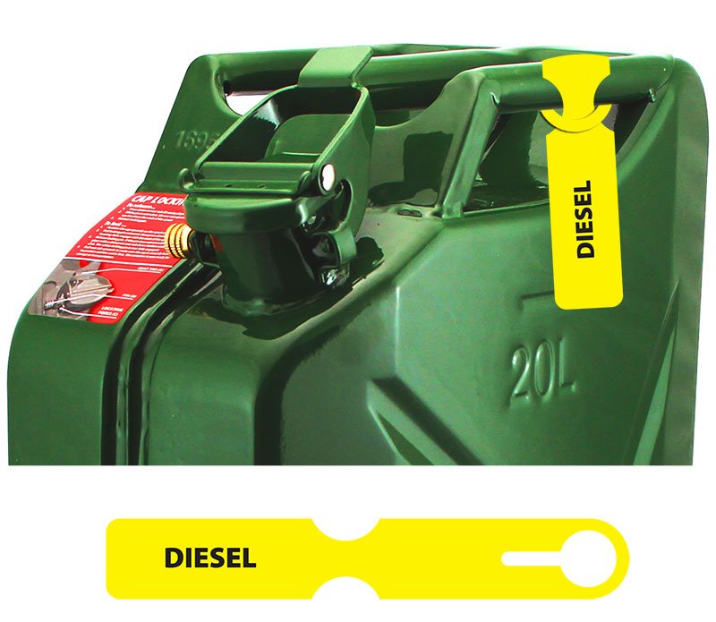 Fuel Can ID Tag - Yellow/Diesel