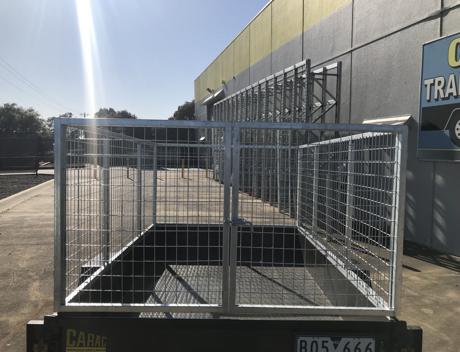 Double Door Galvanised Rubbish Crate 7' x 4' x 3' High