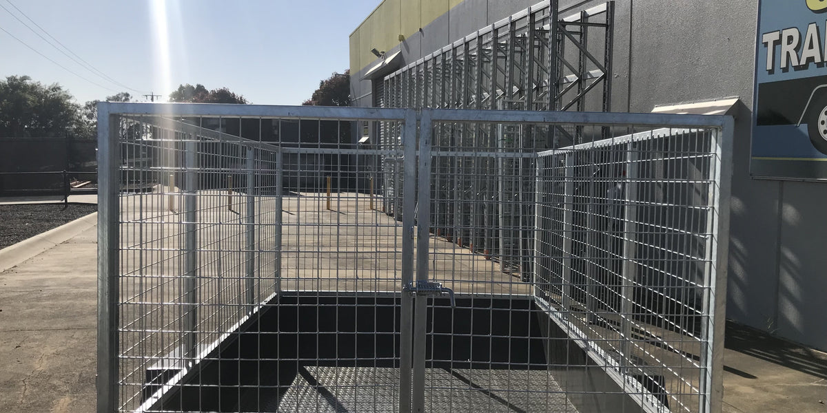 Double Door Galvanised Rubbish Crate 7' x 5' x 2' High