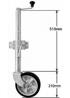 Manutec Medium Duty Jockey Wheel Zinc Extra Height Inc Clamp 200mm Solid Wheel 700kg Load