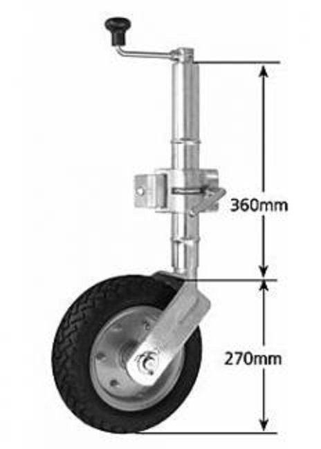 Jockey Wheel 10 Inch Solid Rubber Wheel With Clamp