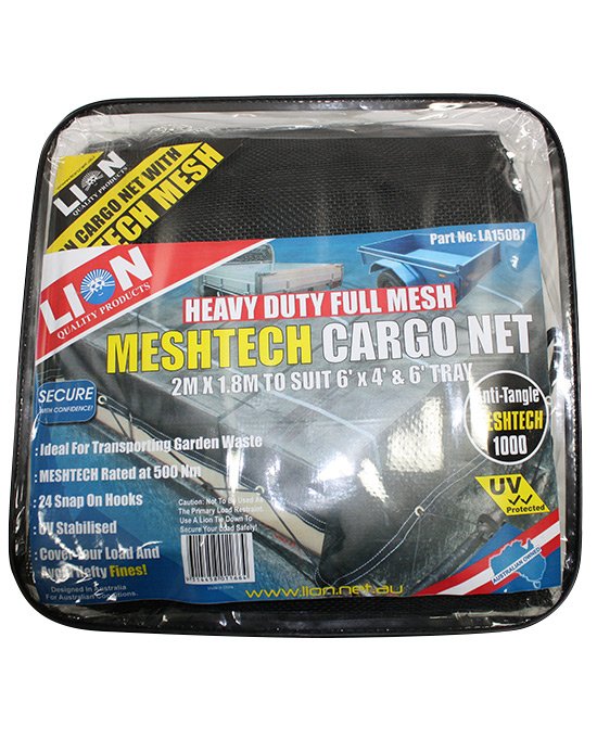Lion Cargo Net 2.0 X 1.8 Metre Full Mesh 24 Hooks