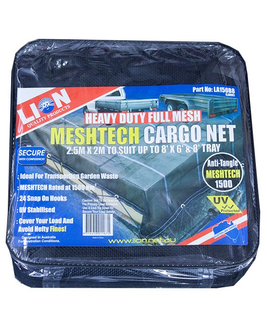 Lion Cargo Net 2.0 x 2.5 Metre Full Mesh 24 Hooks