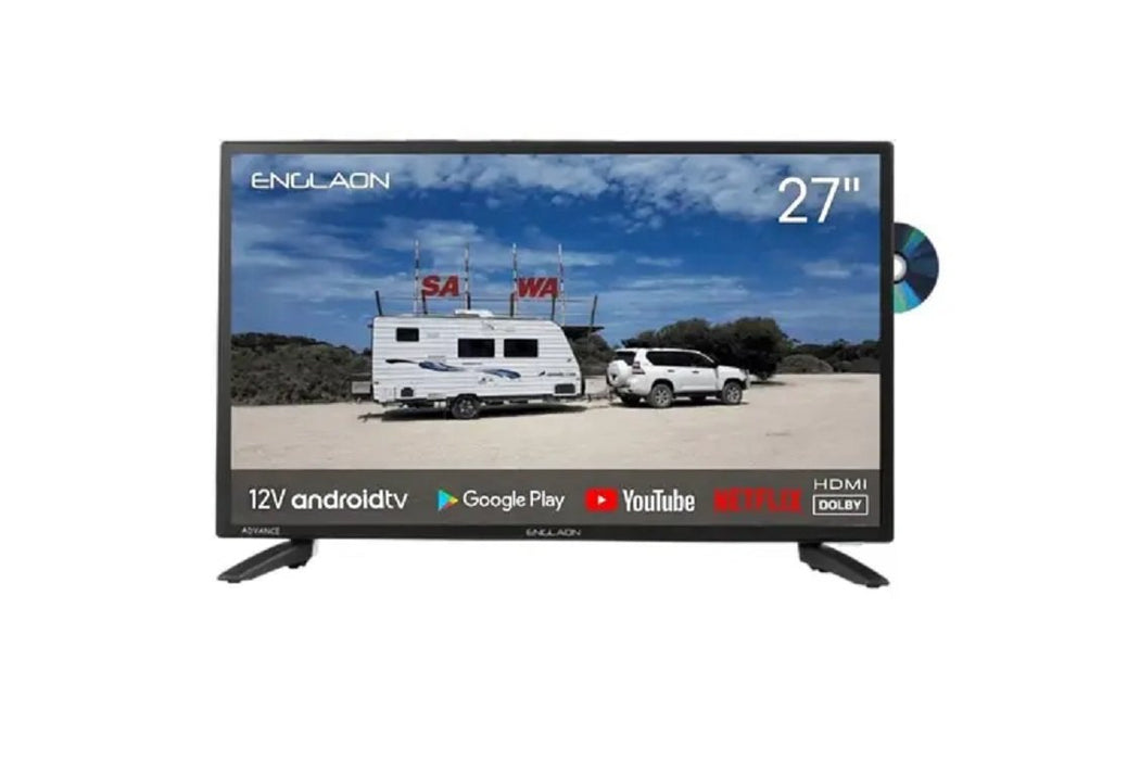 Englaon 27" Full HD Smart TV Android 11 With Chromecast, Blueetooth & DVD 12/240V