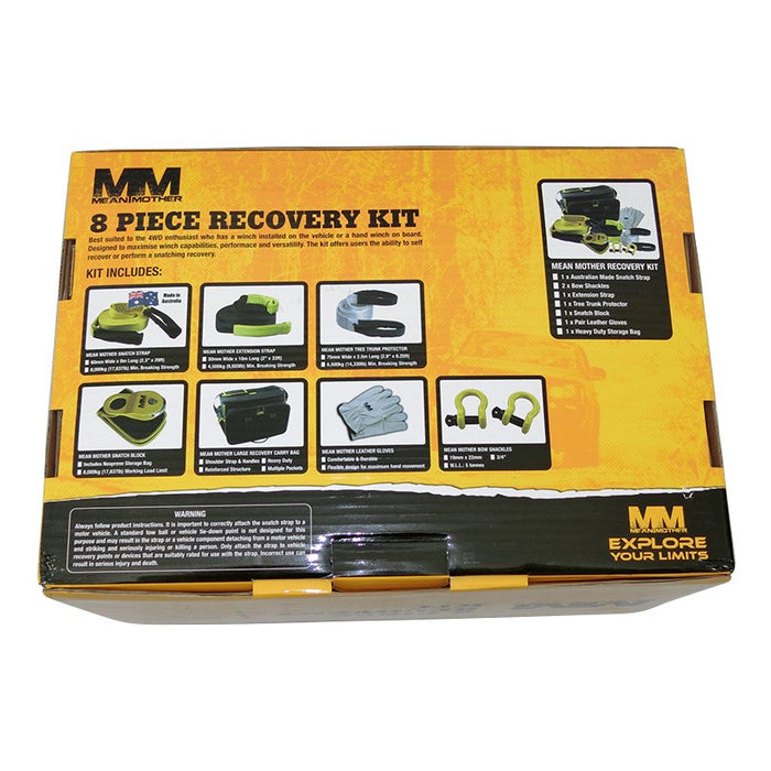 Mean Mother 8 Piece 4WD Recovery Kit (8 Tonne) - MMKIT02 - Auto One