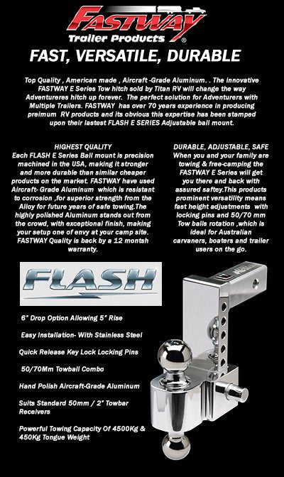 Titan RV 6" Flash E Series Hitch With 50/70mm - 4.5T