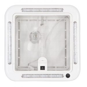 Finch 12V Shower Hatch/Fan 320 x 320mm Opaque Dome With LED