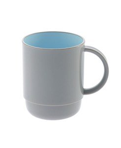 Grey & Blue Plastic Mug 450ml