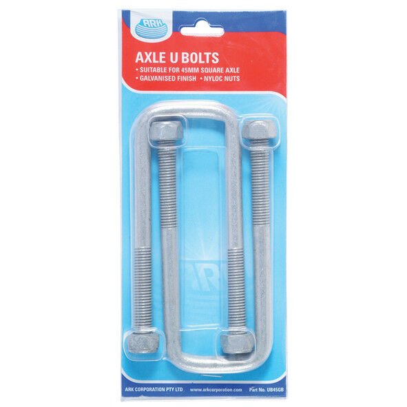 Ark Gal U-Bolts Square 40 X 130mm Blister Of 2 With Nylocs