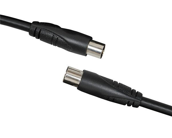 TV Coaxial Plug To Socket Cable 1.5M Black