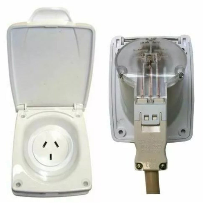 Cms Outlets CMS 10AMP Outlet Double Pole Auto Switch Socket. JOL10WT